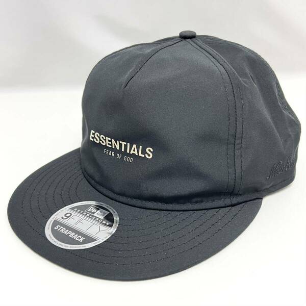 S 新品 正規品 FOG エッセンシャルズ × New ERA コラボ ロゴ キャップ ブラック ニューエラ Fear Of God Essentials CAP 帽子 黒 NewEra