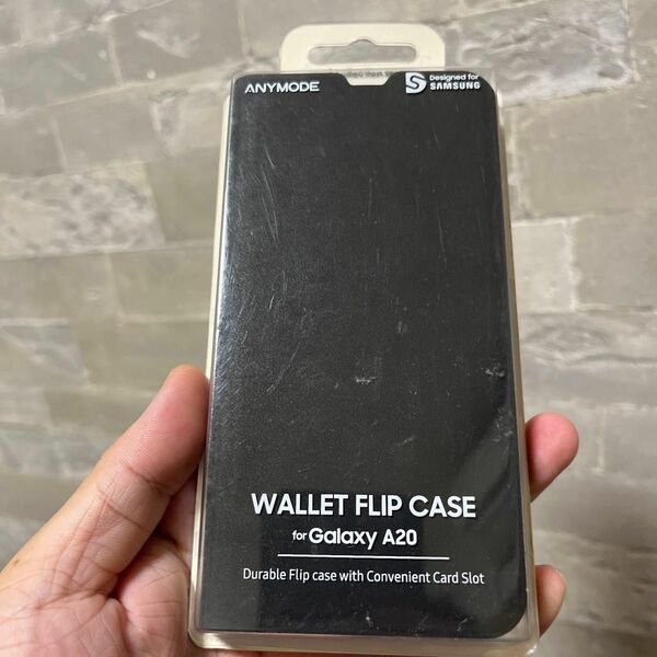 GalaxyA20 WALLET FLIP CASE 黒