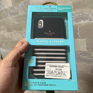 iPhone X/XS用 kate spade ケイトスペード （R） ハイブリッドカバー／Black Stripe