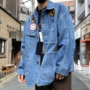 Needles×JOURNAL STANDARD 別注22SS ASSORTED PATCH COVERALL JACKETダメージ加工カバーオール 8069000105148