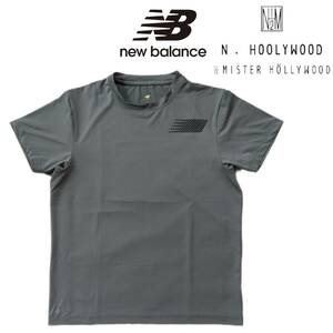 N.HOOLYWOOD×NEW BALANCE/ミスターハリウッド×ニューバランス/エヌハリ/両面ロゴTシャツ/速乾/ストレッチ素材/高機能/SIZE 40/グレー系