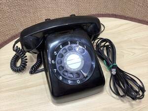 2000◆黒電話 600-A2 CL 昭和レトロ ダイヤル式電話 アンティーク 西日本電信電話 通電未確認