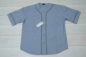 新品BACK NUMBER BN4301313213-0095 Mサイズ ベースボールシャツ グレー/灰色 半袖シャツ 夏 羽織 メンズ Right-on