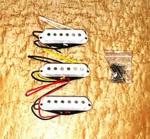 新品 Artec SFA-12 Flat Polepiece Vintage Stratocaster White Alnico Pickup Set アーテック ストラト アルニコ フラット ピックアップ_画像1