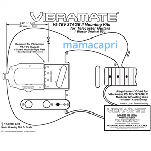 新品Vibramate Stage II V5-TEV-2-F F-LOGO Kit Silver For Bigsbyビグスビー B5 Fロゴ 用 ビブラメイトFender Telecasterテレキャスター等の画像6