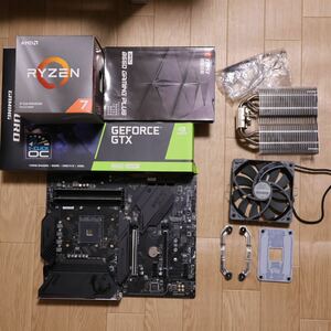 AMD Ryzen7 3700X + GTX1660super + 16GB RAM +MSI B550 マザーボード+ CPUクーラー虎徹markII　中古5点セット