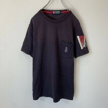 [KWT607] CHAPS 胸ポケット付き半袖Tシャツ ネイビー メンズ M ポス_画像1