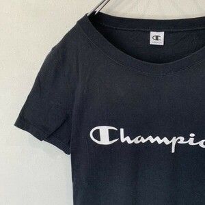 [KWT1739] チャンピオン Champion ダウンジャケット半袖Tシャツ レディース ブラック サイズM ポス