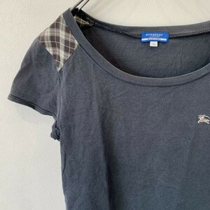 [KWT1150] BURBERRY BLUE LABEL 半袖Tシャツ レディース ブラック 38 ポス