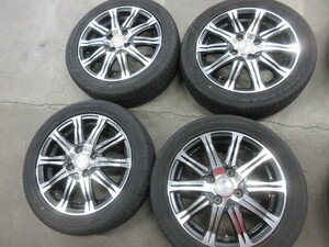 WORK ワーク PROMISING アルミ 14インチ 14X4.5J +45 4H PCD100・2020/2021年製 165/55R14 タイヤ付 4本