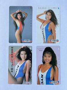 Iijima Naoko KYGNUS race queen телефонная карточка 4 шт. комплект [ очень редкий ]