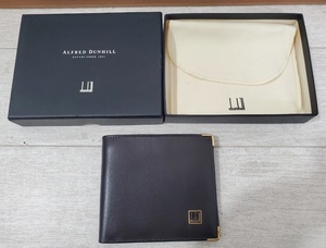 DUNHILL ダンヒル 二つ折り財布 ダークブラウン メンズ財布 箱付き 保管品 