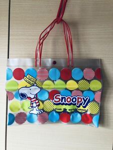 ☆新品　未使用　プールバック　ビニールバック　スヌーピー　SNOOPY 水玉　トートバッグ☆