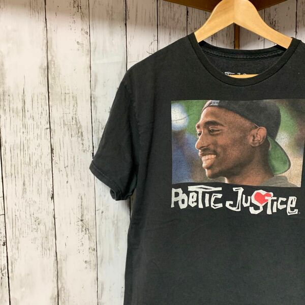 Poetic Justice ビックプリント　ラッパー　ストリート　スケーター　ブラック　 古着