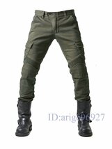 Q623☆新品メンズ デニムパンツ バイクパンツ ジーンズ メッシュ 防風耐磨 大きいサイズあり 2色サイズ選択可 グリーン XS～4XL_画像10