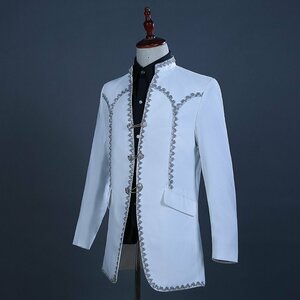 B7296* new goods top and bottom 2 point set .. suit costume play clothes .. white ( white ) tuxedo stage costume outer garment trousers musical performance . presentation production chairmanship 