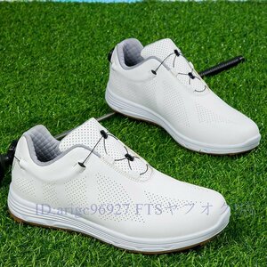 B1556☆新品高級品 GOLF靴 ゴルフシューズ 男女 スニーカーメンズ 運動靴 快適防水スポーツシューズ 耐久性 4E幅広 カジュアル耐摩耗