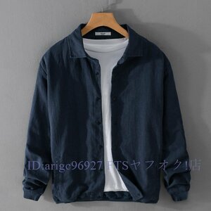 B1650☆初売り スプリングコート メンズ リネンジャケット 綿麻 ジャンパー ブルゾン 無地紳士オシャレ トップス アウター サイズ選択可