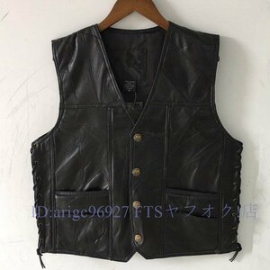 B2142☆ベスト メンズ レザーベスト バイクベスト ライダース ベスト 革ジャン カジュアル チョッキ ジャケット タンクトップ S~4XL