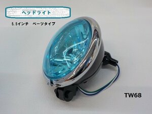 TW★☆タイワン製　高品質　5.5インチ　ベーツタイプ　ヘッドライト　ボディブラック　アメリカンバイク（11）