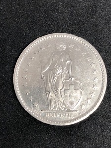 スイス 2フラン　ヘルヴェティア女神立像 1980年製硬貨