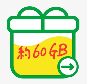 mineo マイネオパケットギフト　約60GB (9999MB×6つ)