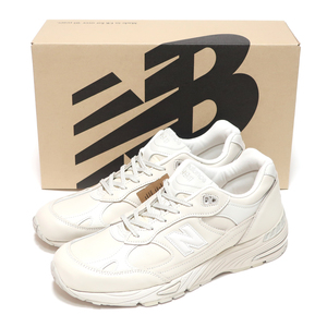 NEW BALANCE M991OW MADE IN ENGLAND US9 27cm OFF WHITE LEATHER ( New balance M991 "теплый" белый все кожа UK производства )