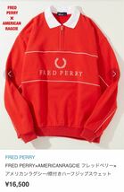 【希少】FRED PERRY×AMERICAN RAGCIE　襟付きハーフジップスウェット　月桂樹ロゴ　コラボ　フレッドペリー　アメリカンラグジー　FZ1708_画像1