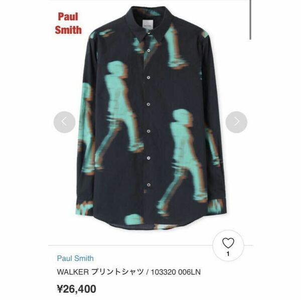 【人気】Paul Smith　ポールスミス　WALKER プリントシャツ　大きめ柄　総柄　金ボタン　ユニセックス　定価26,400円　103320 006LN