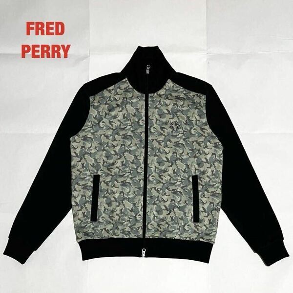 【美品】FRED PERRY　フレッドペリー　トラックジャケット　ラグランスリーブ　ユニセックス　月桂樹　刺繍ロゴ　前後デザイン　J2413