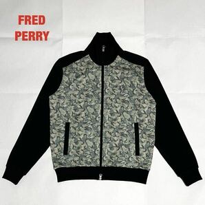 【美品】FRED PERRY　フレッドペリー　トラックジャケット　ラグランスリーブ　ユニセックス　月桂樹　刺繍ロゴ　前後デザイン　J2413