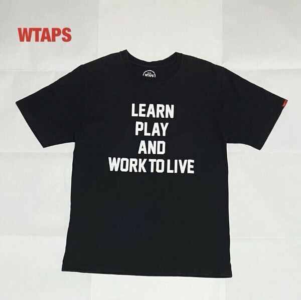 【人気】WTAPS　ダブルタップス　ロゴTシャツ　刺繍ロゴ　サンダーマーク　ユニセックス　クルーネック　ネイバーフッド　前後デザイン