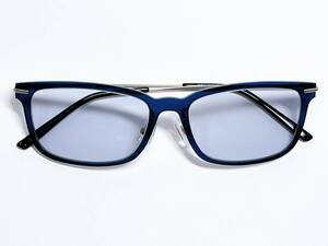 サングラス 青 ブルー ★ 薄いスモーク 眼鏡 メガネ ★ プラスチック 軽量 スクエア