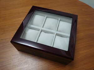 IGIMI(igimi) clock ke- Swatch box wristwatch storage 6ps.@ storage wooden window attaching tea wood grain pattern Senna Lee 