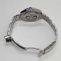 新品 自動巻 黒青 GMT SEIKO NH34 メンズ腕時計 機械式 回転ベゼル サファイア風防 裏スケ _画像6