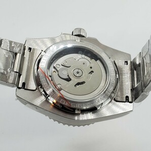 新品 自動巻 黒青 GMT SEIKO NH34 メンズ腕時計 機械式 回転ベゼル サファイア風防 裏スケ の画像7