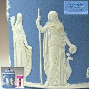 【趣楽】 ＷＥＤＧＷＯＯＤ　ウェッジウッド　ジャスパー神話文蓋物　高さ１１，５ｃｍ　本物保証　Ｘ１９８１