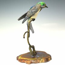 【趣楽】 希少 【天然オパール(ブラックオパール メキシコオパール)】　『鳥 置物』　高さ２０ｃｍ　本物保証　Ｒ２０６１_画像5