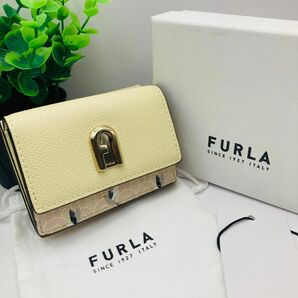 新品未使用品! フルラ　FURLA ミニ財布　三つ折り財布　フルラ　バイカラー　希少　廃盤