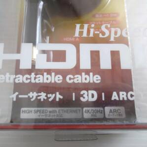 SANWA SUPPLY 標準 HDMI 巻取り式ケーブル 1.2m ブラック KM-HD20-M12 ハイスピード イーサネット対応 未使用現状品の画像5