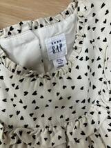 USED★baby GAP【ハート柄長袖ワンピース/おむつカバー付き】アイボリー/90cm(18-24month)_画像3