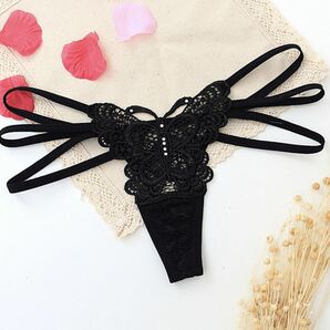 新品☆バタフライ☆蝶々★セクシーTバック☆お洒落★ラインストーン付き 3枚セット☆の画像6