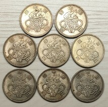 1964　昭和39年　東京オリンピック百円銀貨　8枚セット　自宅長期保管品　_画像2