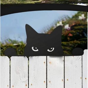 【ネコ】ウェルカムプレート 屋外 ガーデン オブジェ 猫シルエット ガーデニング diy