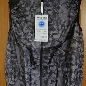 新品 空調服ベスト フード付き XEBEC LL (日本サイズＬ)迷彩ブラック　空調服のみ