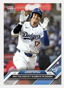 topps now 164 大谷翔平 開幕36試合時点での塁打数、球団記録更新カード