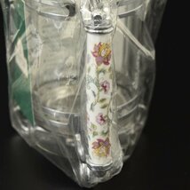 ◎514333 未使用品 MINTON ミントン ハドンホール ティーサーバー シルバー 花柄 耐熱ガラス紅茶ポット_画像2