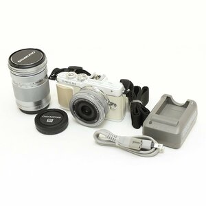 ▽513902 【動作良好】OLYMPUS ミラーレス一眼カメラ PEN Lite E-PL7 レンズセット 14-42mm 40-150mm オリンパス