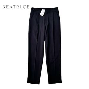 ND58ね＠ BEATRICE 新品タグ付き 1.8万円 タックパンツ 春夏 ブラック レディース サイズ38/M　 0.5