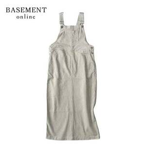 NC630ね@ BASEMENT online オーバーオールスカート サロペット コーデュロイ レディース フリーサイズ　 0.3